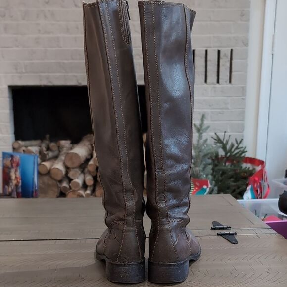 Donald J. Pliner Bixbi Brown Leather Over the Knee Boots Sz 8.5M - Picture 4 of 13